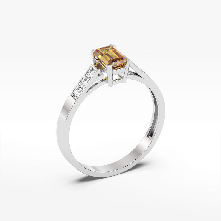 Pierścionek z białego złota z cytrynem - próba 585 0,84CT PV-083BC
