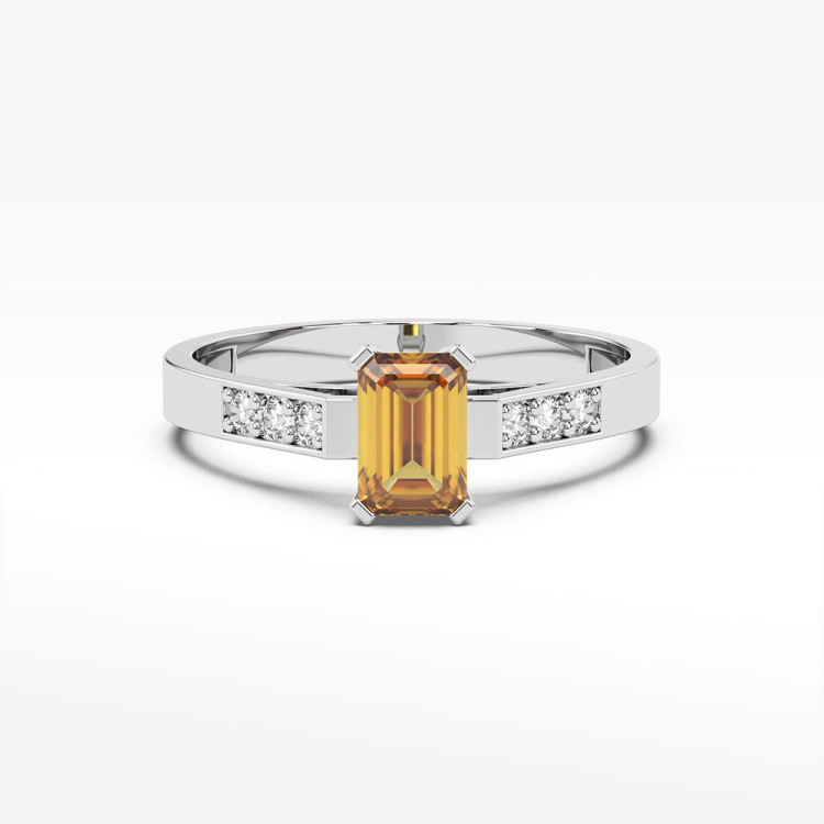 Pierścionek z białego złota z cytrynem - próba 585 0,84CT PV-083BC