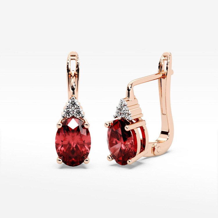 Kolczyki z różowego złota z rubinem - próba 585 2,052CT KV-064CR