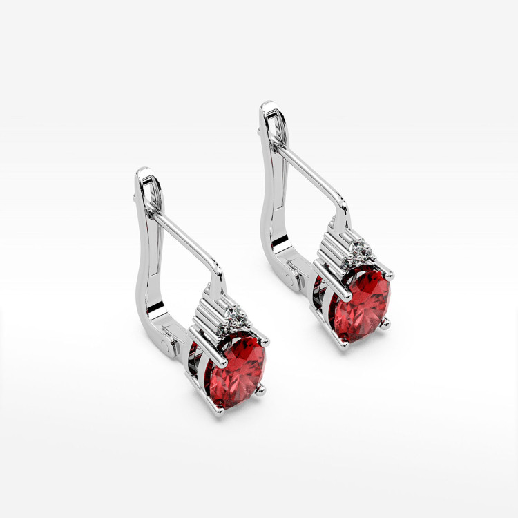 Kolczyki z białego złota z rubinem - próba 585 2,052CT KV-064BR