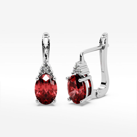 Kolczyki z białego złota z rubinem - próba 585 2,052CT KV-064BR