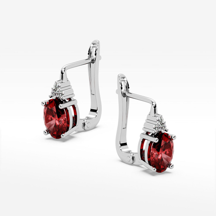 Kolczyki z białego złota z rubinem - próba 585 2,052CT KV-064BR