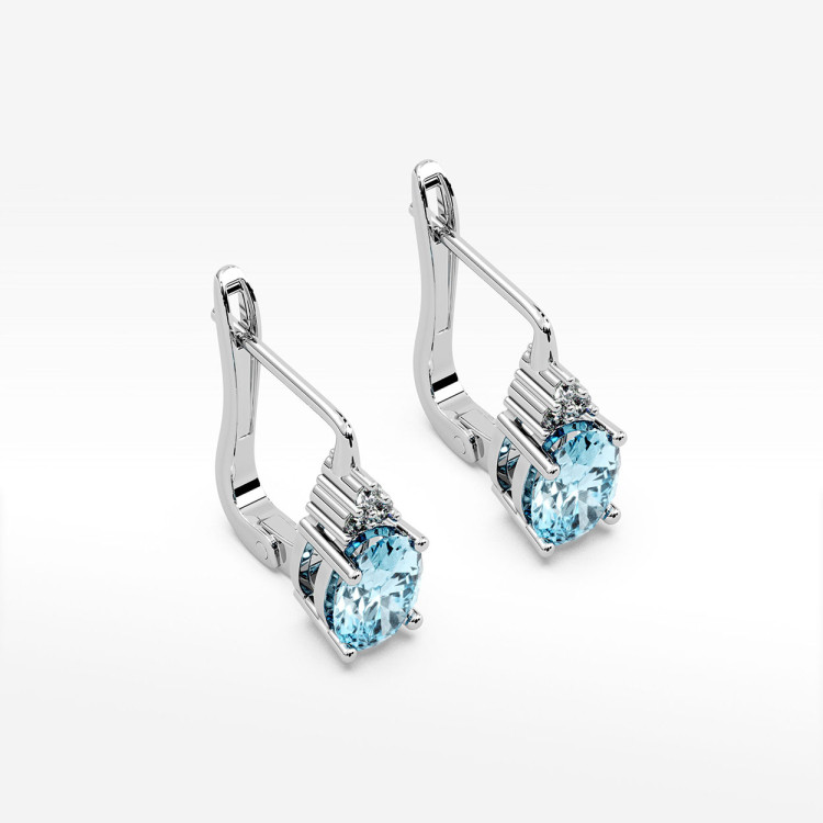 Kolczyki z białego złota z topazem Swiss - próba 585 1,852CT KV-064BT