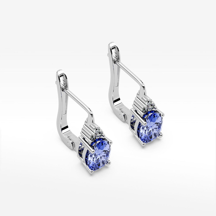 Kolczyki z białego złota z tanzanitem - próba 585 1,452CT KV-064BTAN