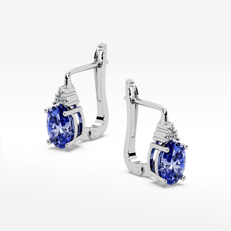 Kolczyki z białego złota z tanzanitem - próba 585 1,452CT KV-064BTAN