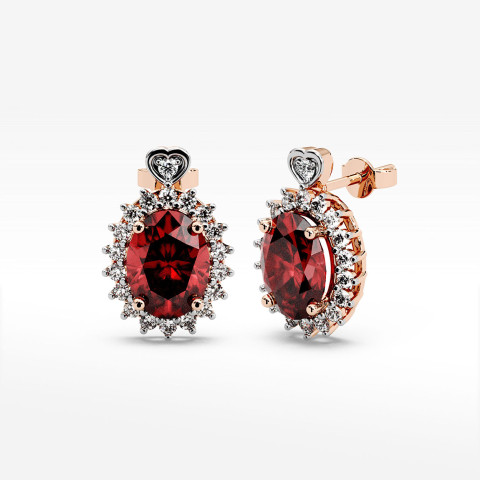Kolczyki z różowego złota z rubinem - próba 585 1,39CT KV-081CR