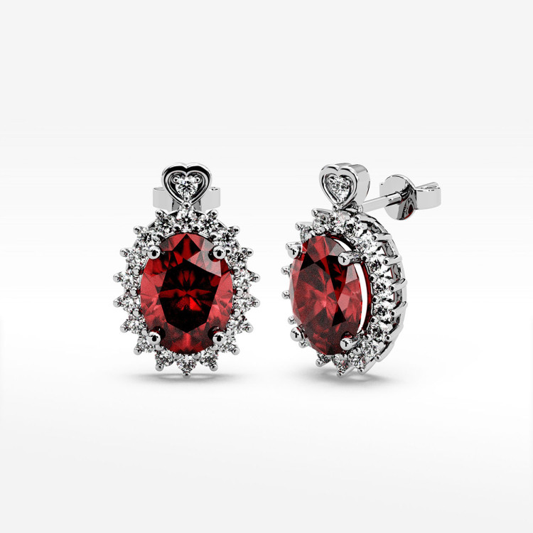 Kolczyki z białego złota z rubinem - próba 585 1,39CT KV-081BR