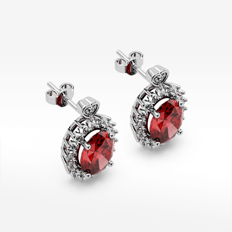 Kolczyki z białego złota z rubinem - próba 585 1,39CT KV-081BR