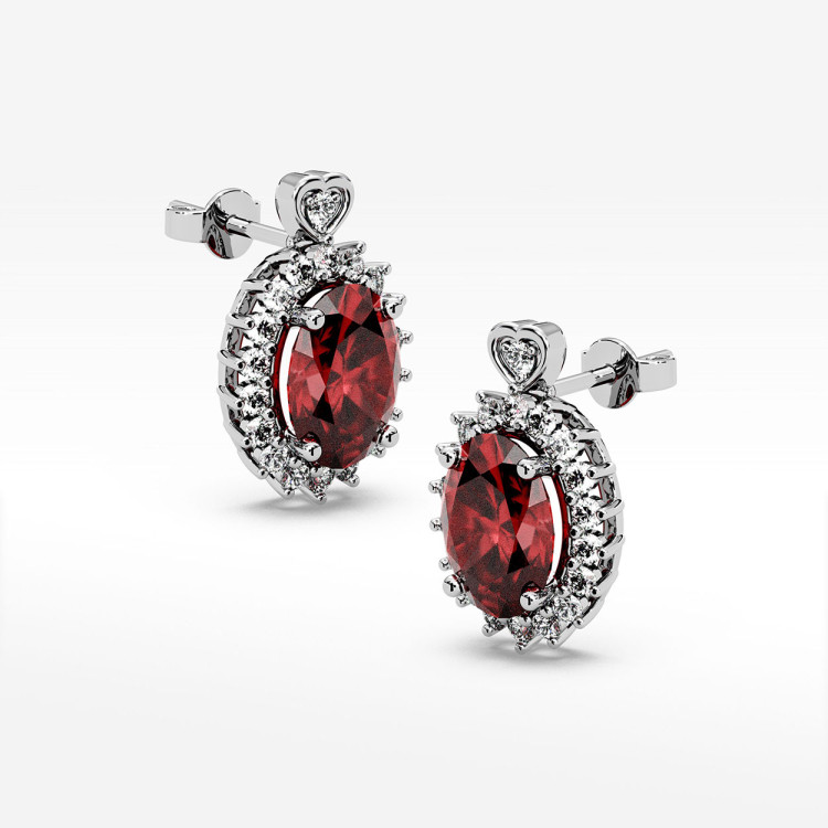 Kolczyki z białego złota z rubinem - próba 585 1,39CT KV-081BR