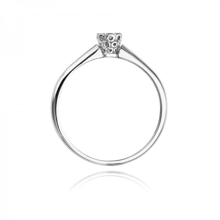 Pierścionek z białego złota z diamentem - próba 585 0,13CT W-042B