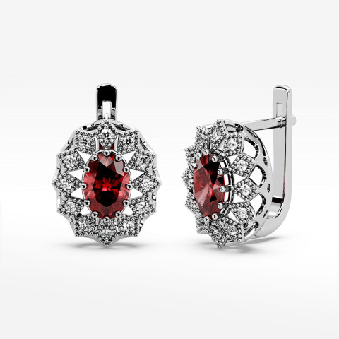 Kolczyki z białego złota z rubinem - próba 585 1,406CT KV-298BR