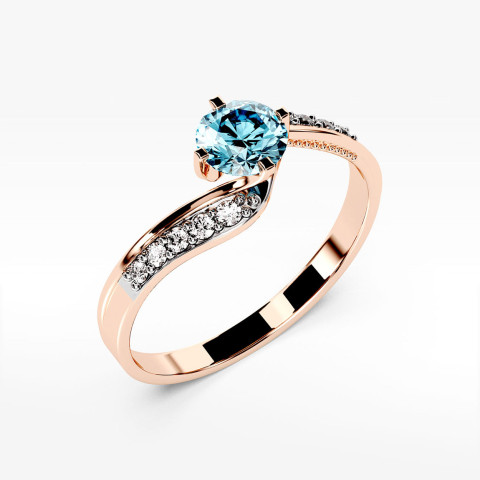 Pierścionek z różowego złota z topazem Swiss - próba 585 0,55CT PV-212CT