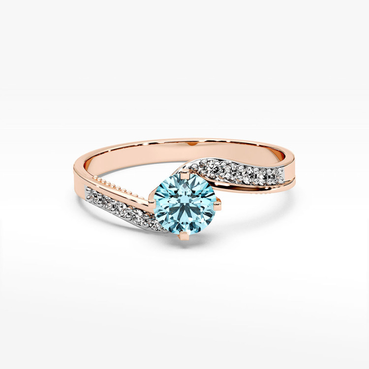 Pierścionek z różowego złota z topazem Swiss - próba 585 0,55CT PV-212CT
