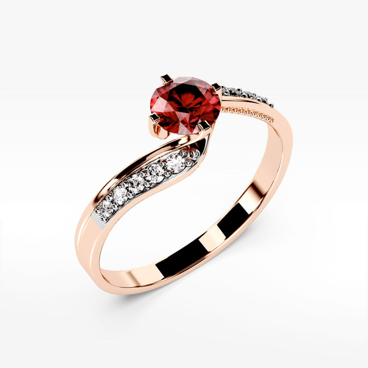 Pierścionek z różowego złota z rubinem - próba 585 0,65CT PV-212CR