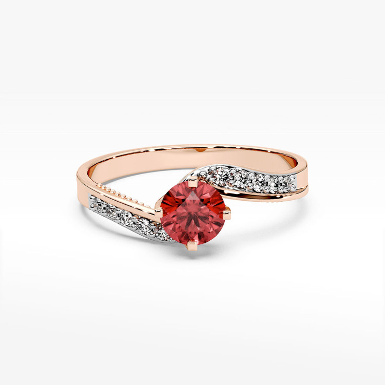 Pierścionek z różowego złota z rubinem - próba 585 0,65CT PV-212CR