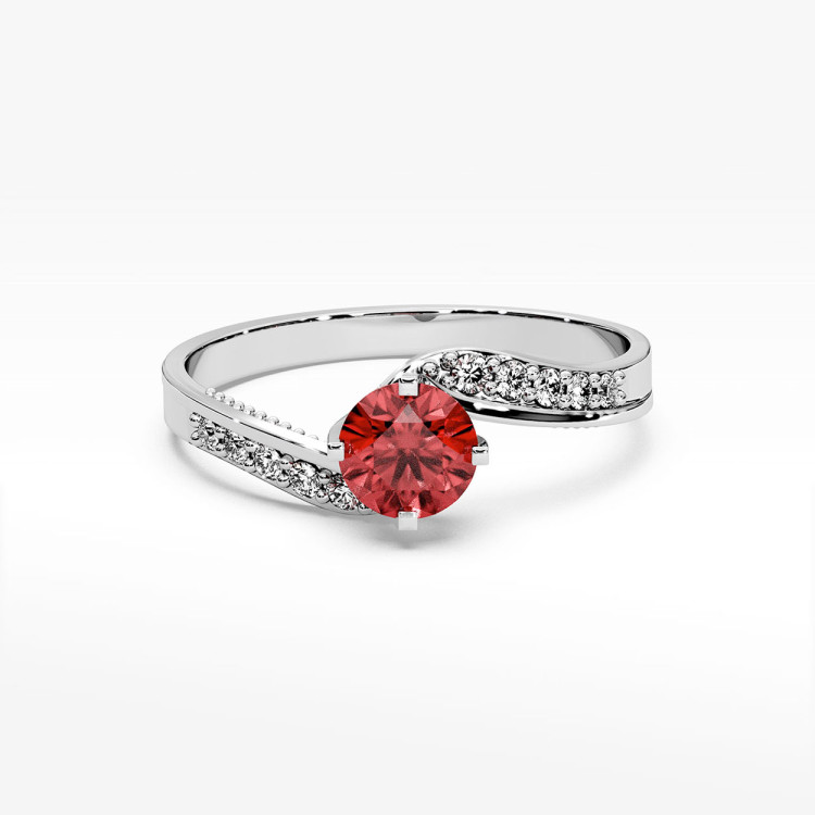 Pierścionek z białego złota z rubinem - próba 585 0,65CT PV-212BR