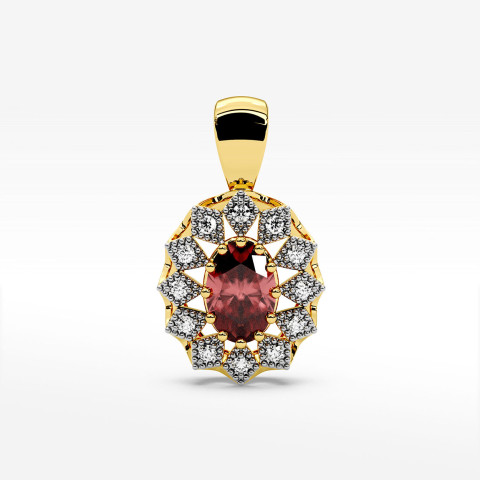 Zawieszka z żółtego złota z rubinem - próba 585 0,70CT PZ-298AR