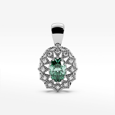 Zawieszka z białego złota ze szmaragdem - próba 585 0,503CT PZ-298BSZ