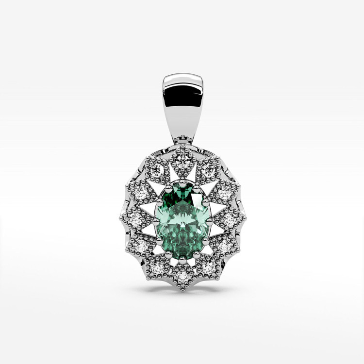 Zawieszka z białego złota ze szmaragdem - próba 585 0,503CT PZ-298BSZ