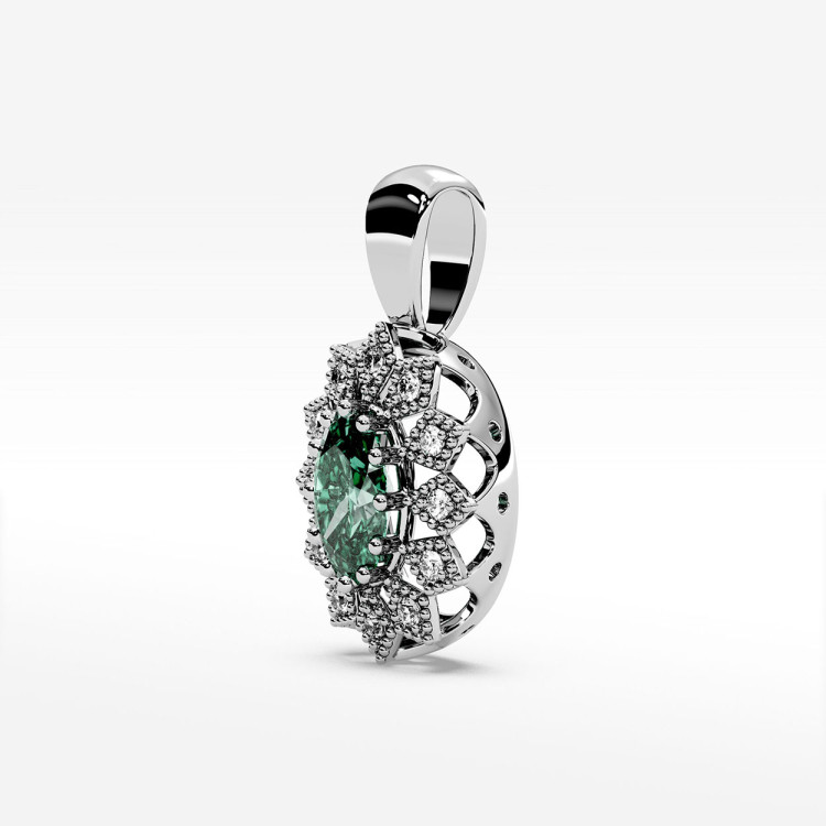 Zawieszka z białego złota ze szmaragdem - próba 585 0,503CT PZ-298BSZ