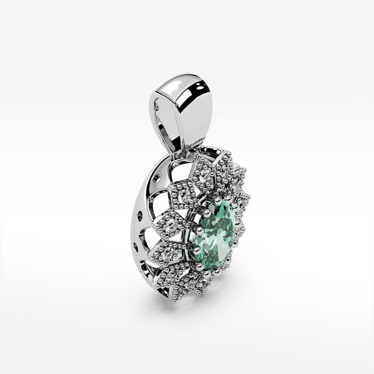 Zawieszka z białego złota ze szmaragdem - próba 585 0,503CT PZ-298BSZ