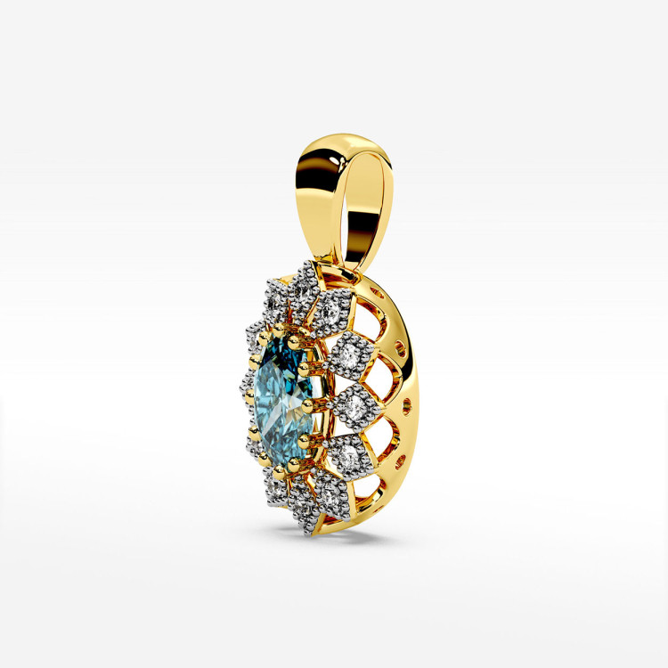 Zawieszka z żółtego złota z topazem Swiss - próba 585 0,603CT PZ-298AT