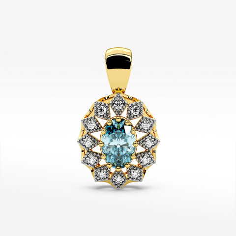 Zawieszka z żółtego złota z topazem Swiss - próba 585 0,603CT PZ-298AT