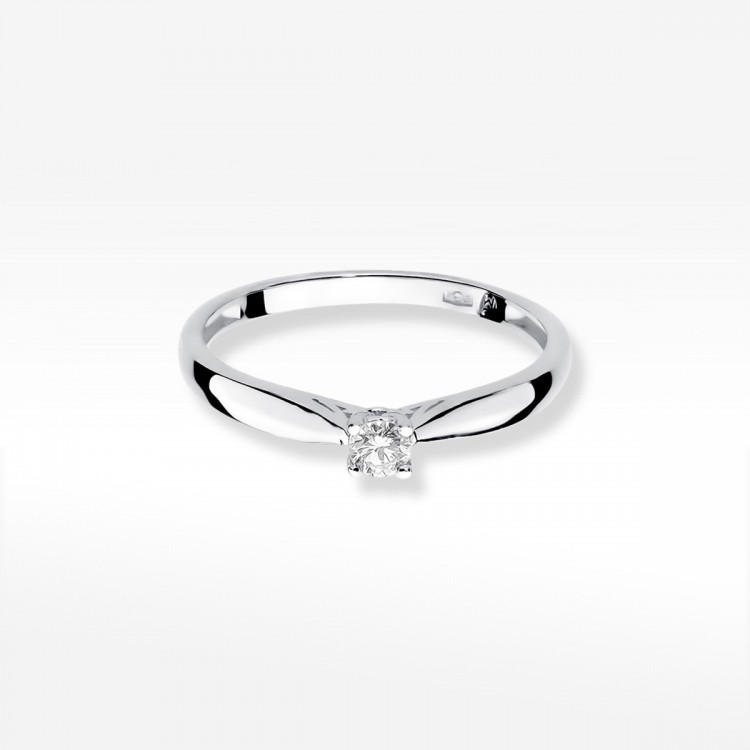 Pierścionek z białego złota z diamentem - próba 585 0,10CT PV-264B
