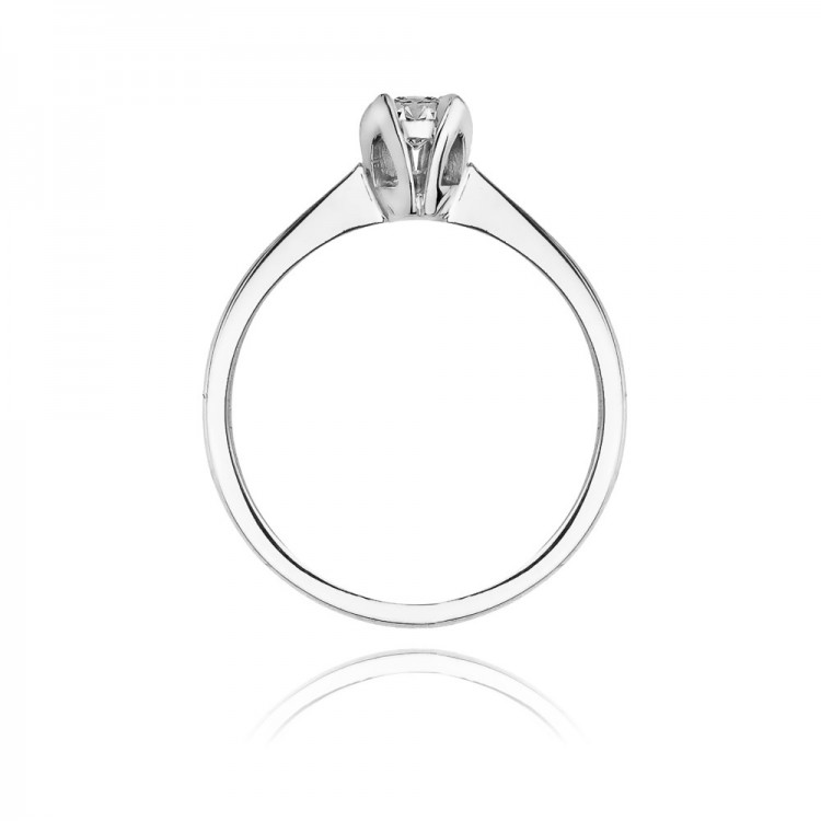 Pierścionek z białego złota z diamentem - próba 585 0,10CT W-047B 0,10ct