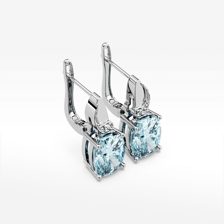 Kolczyki z białego złota z topazem Swiss - próba 585 4,81CT KV-140B