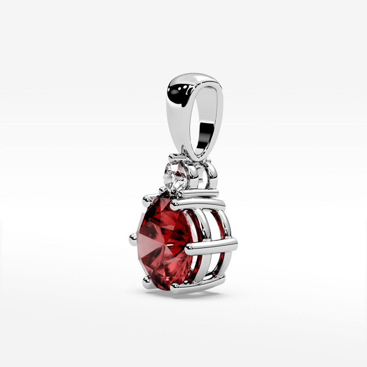 Zawieszka z białego złota z rubinem - próba 585 0,615CT PZ-068BR