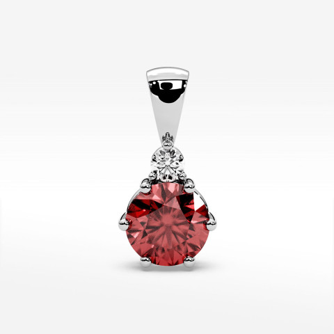 Zawieszka z białego złota z rubinem - próba 585 0,615CT PZ-068BR