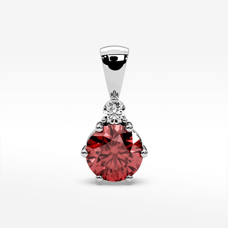 Zawieszka z białego złota z rubinem - próba 585 0,615CT PZ-068BR