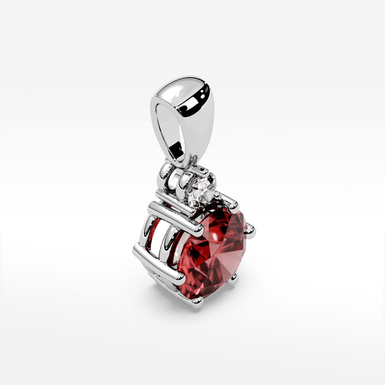 Zawieszka z białego złota z rubinem - próba 585 0,615CT PZ-068BR