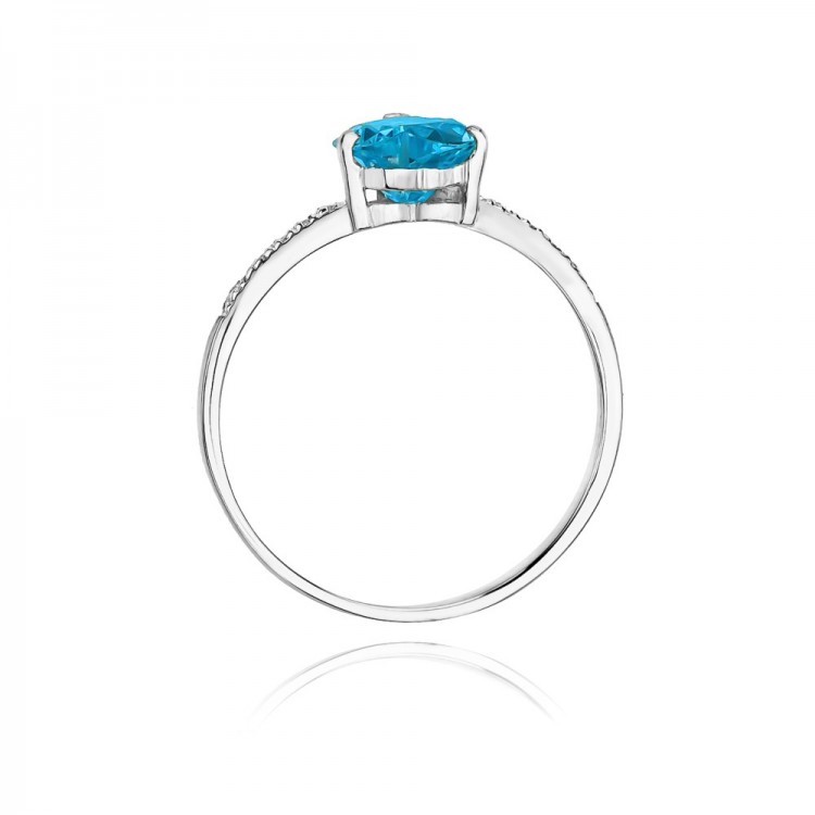Pierścionek z białego złota z topazem Swiss - próba 585 1,26CT W-050BT
