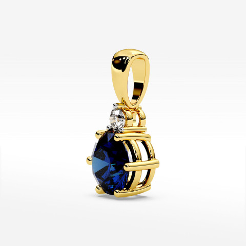 Zawieszka z żółtego złota z szafirem - próba 585 0,515CT PZ-068AS