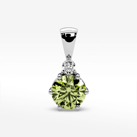 Zawieszka z białego złota z oliwinem - próba 585 0,615CT PZ-068BO