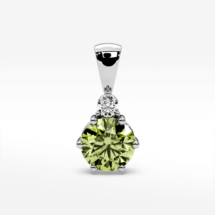 Zawieszka z białego złota z oliwinem - próba 585 0,615CT PZ-068BO