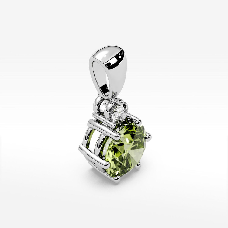 Zawieszka z białego złota z oliwinem - próba 585 0,615CT PZ-068BO