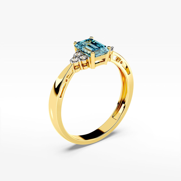 Pierścionek z żółtego złota z topazem Swiss - próba 585 0,68CT PV-139AT