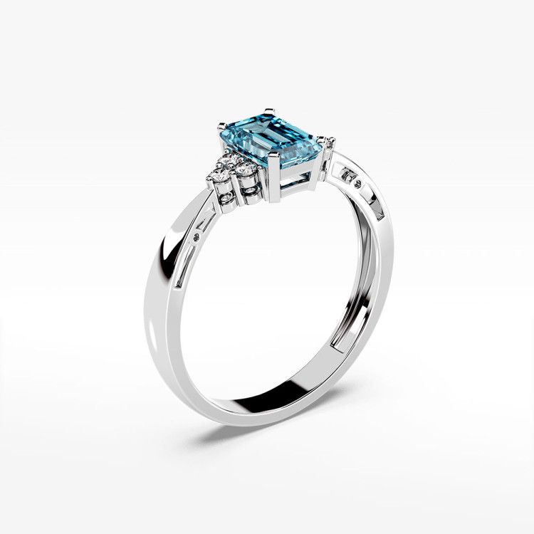 Pierścionek z białego złota z topazem Swiss - próba 585 0,68CT PV-139BT