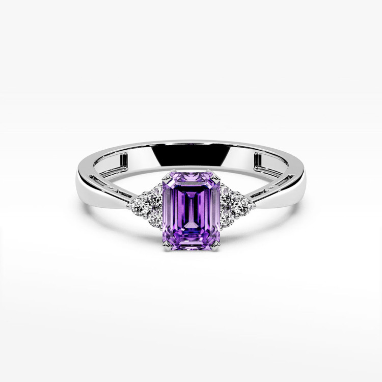 Pierścionek z białego złota z ametystem - próba 585 0,53CT PV-139BAM