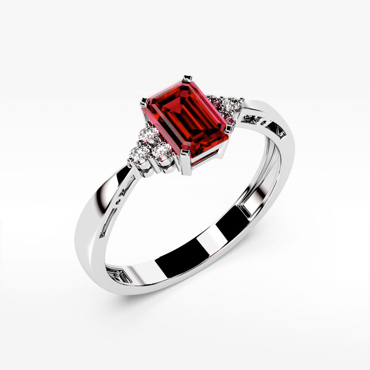 Pierścionek z białego złota z rubinem - próba 585 0,83CT PV-139BR