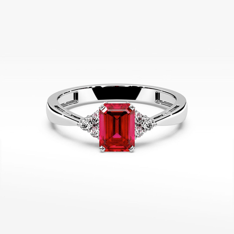 Pierścionek z białego złota z rubinem - próba 585 0,83CT PV-139BR