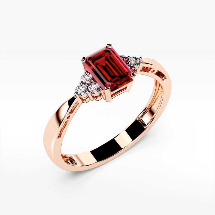 Pierścionek z różowego złota z rubinem - próba 585 0,83CT PV-139CR