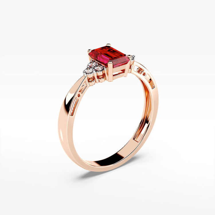 Pierścionek z różowego złota z rubinem - próba 585 0,83CT PV-139CR