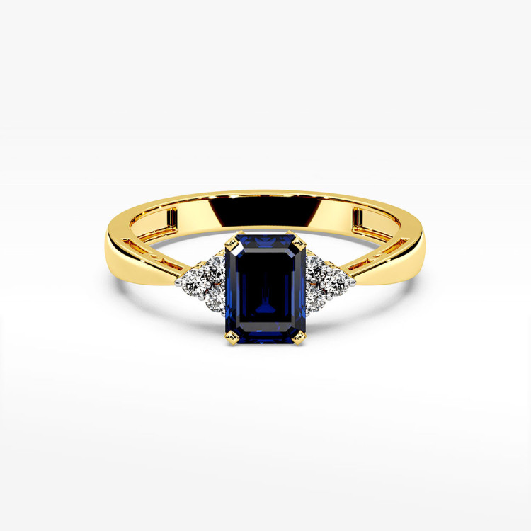 Pierścionek z żółtego złota z szafirem - próba 585 0,63CT PV-139AS