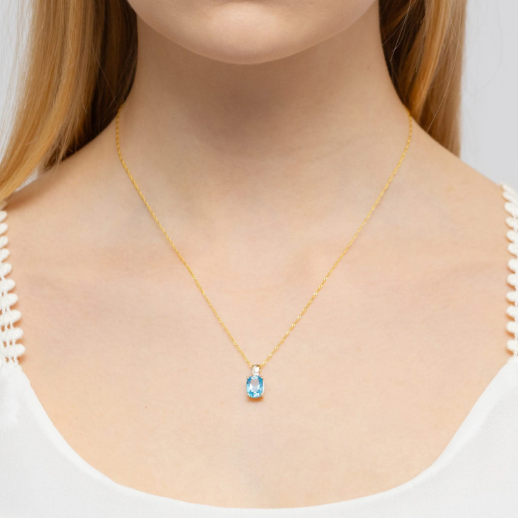 Zawieszka z żółtego złota z topazem Swiss - próba 585 2,405CT PZ-140A