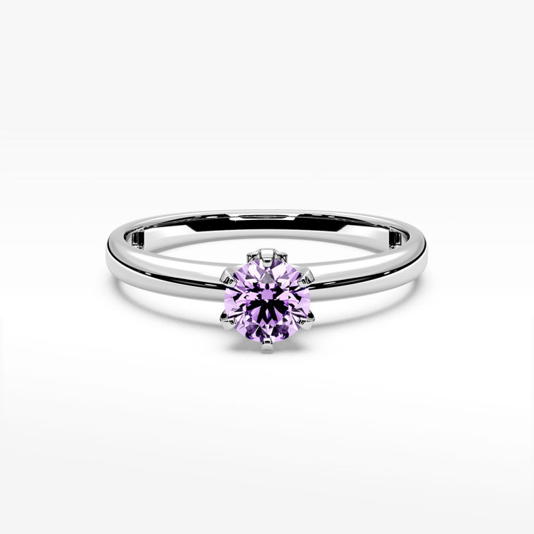 Pierścionek z białego złota z ametystem - próba 585 0,54CT PV-301BAM