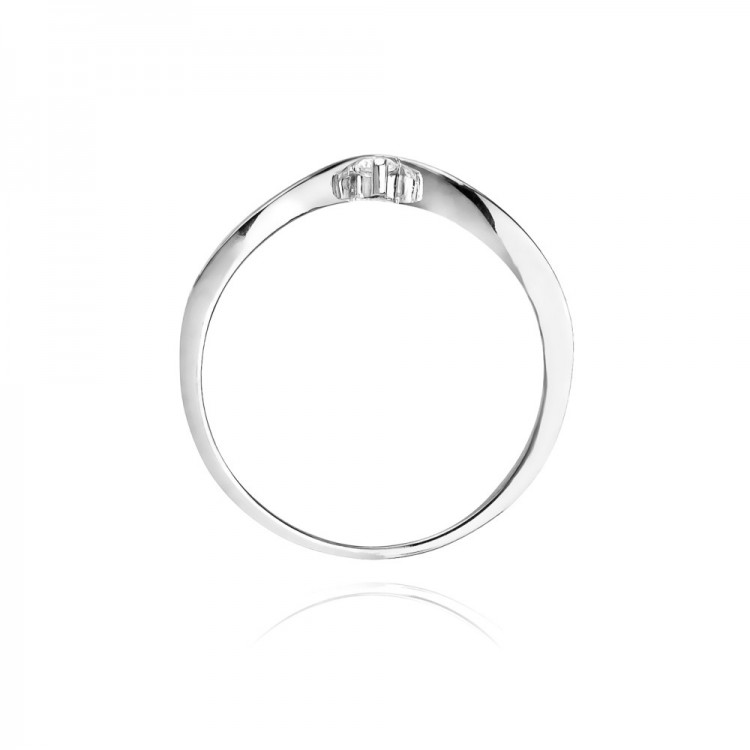 Pierścionek z białego złota z diamentem - próba 585 0,04CT W-051B